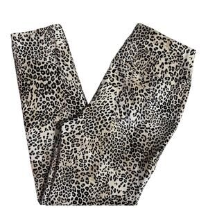 Chicos Womens Ankle Pull On Pants Sz 0, Small, 4 Mid Rise Pockets Animal